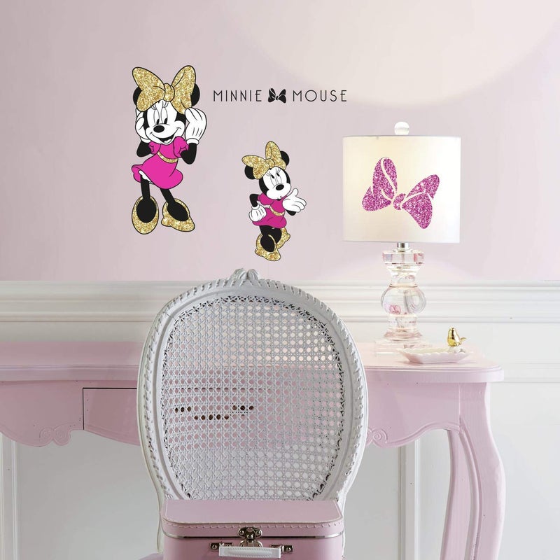 RoomMates ملصقات حائط قابلة للإزالة واللصق من ديزني ميني ماوس مع لمسة من اللمعان ، RMK3580SCS - Image 1